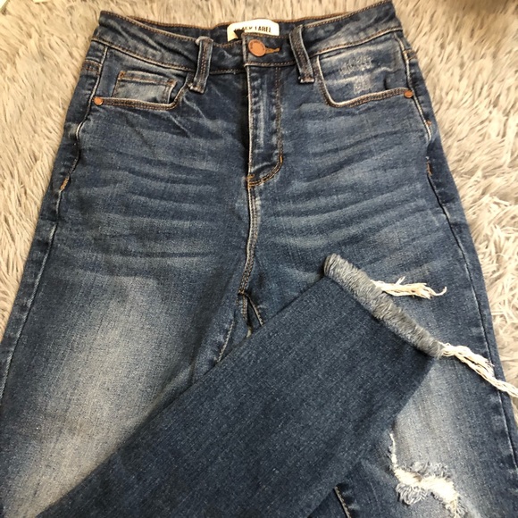 Black Label By C'Est Toi Women Blue Cotton Skinny Leg Jeans Pant Waist 23/0 - Picture 1 of 9